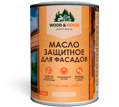 Купить МАСЛО ЗАЩИТНОЕ ДЛЯ ФАСАДОВ WOOD & HOUSE в Брянске, Брянская область